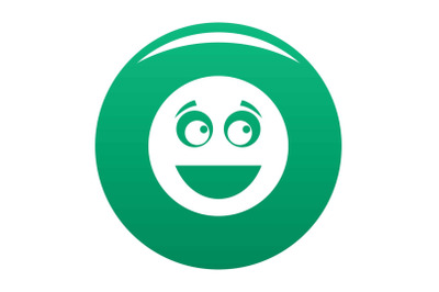 Smile icon vector green