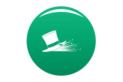 Magic hat icon vector green