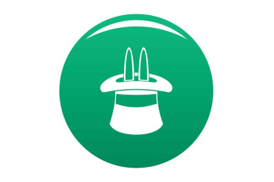 Hat with a rabbit ear icon vector green