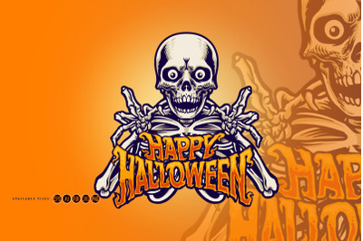 Skull Halloween Treat Pumpkin Trick Svg