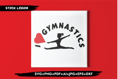 I Love Gymnastics SVG