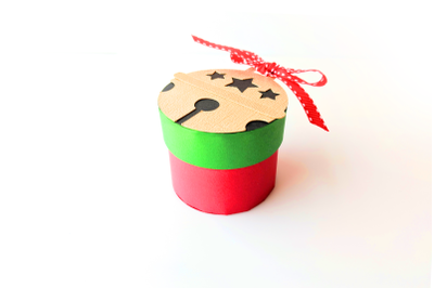 Christmas Sleigh Bell Round Gift Box | SVG | PNG | DXF | EPS