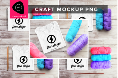 Tee Shirt Yarn Crafts | PNG Mock Up Set