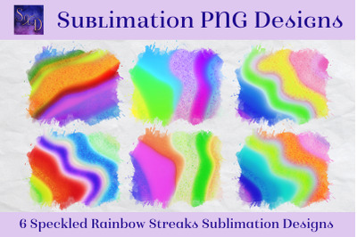 Sublimation PNG Designs - Speckled Rainbow Streaks Designs