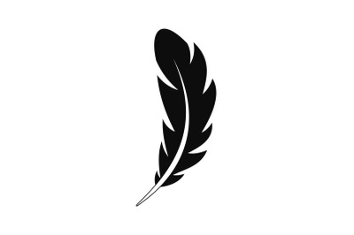 Pen feather icon, simple style