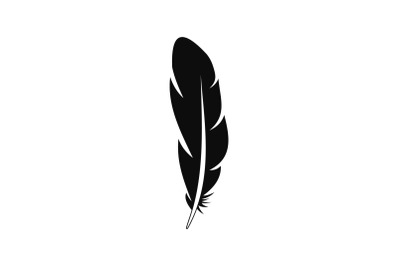 Quill feather icon, simple style