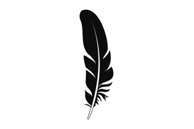 Bird feather icon, simple style