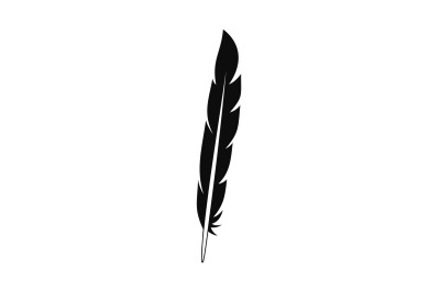 Design feather icon, simple style