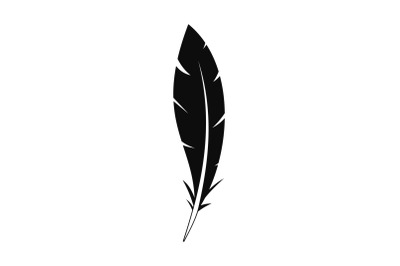 Wing feather icon, simple style
