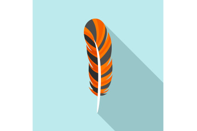 Ethnic feather icon, flat style
