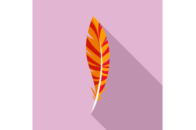 Wing feather icon, flat style