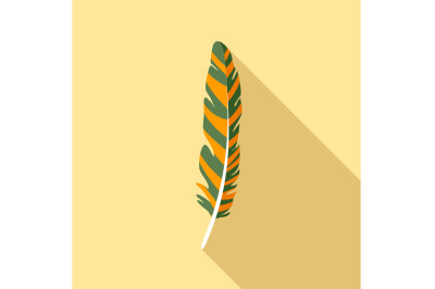 Plumage feather icon, flat style