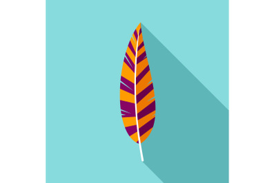 Boho feather icon, flat style
