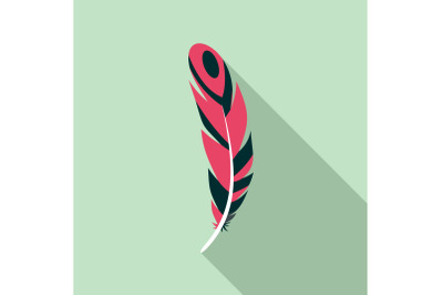 Aztec feather icon, flat style