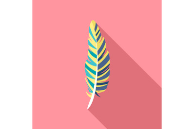 Hipster feather icon, flat style