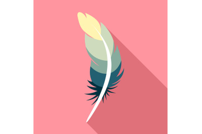 Tattoo feather icon, flat style