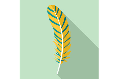 Carnival feather icon, flat style
