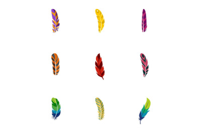 Feather icon set, flat style