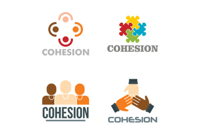 Cohesion logo set, flat style
