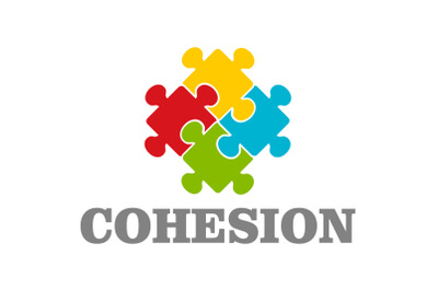 People cohesion logo, flat style