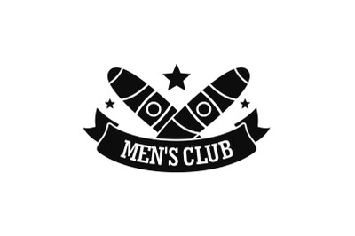 Men cigar club logo, simple style