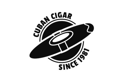 Old cuban cigar logo, simple style