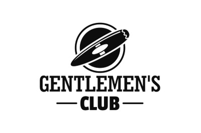 Smoking gentlemen club logo, simple style