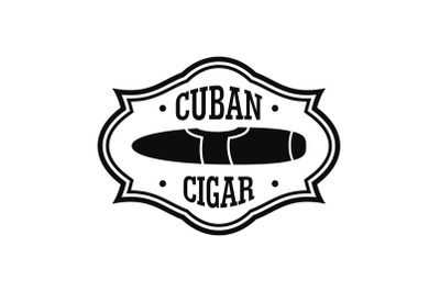 Cuban nicotine cigar logo, simple style