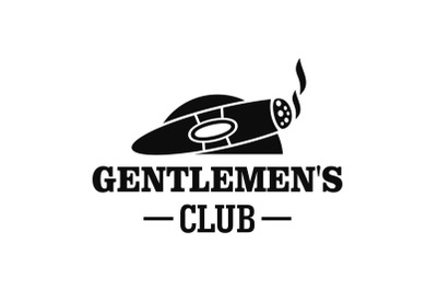 Cigar men club logo, simple style