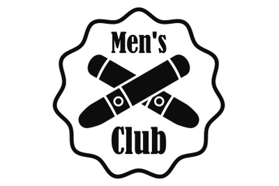Cross cigar men club logo, simple style