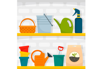 Garden tool concept background, flat style
