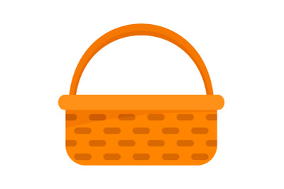 Garden basket icon, flat style