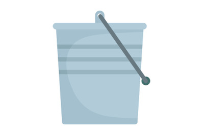 Garden bucket icon, flat style