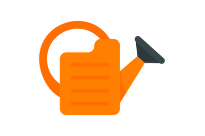 Orange water can icon, flat style