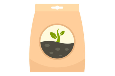 Plant seed pack icon, flat style