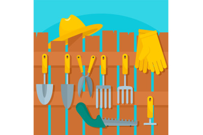 Plant tool concept background, flat style