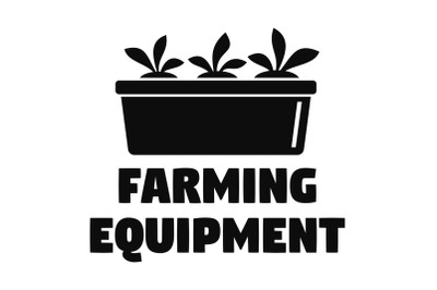 Farming equipment logo, simple style