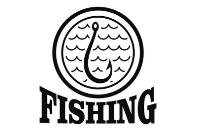 Fishing hook logo, simple style