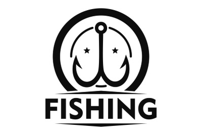 Double fish hook logo, simple style