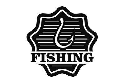 Classic fishing hook logo, simple style