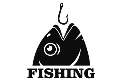 Fish hook logo, simple style