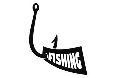 New fishing hook logo, simple style