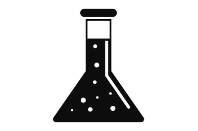 Conic chemical pot icon, simple style