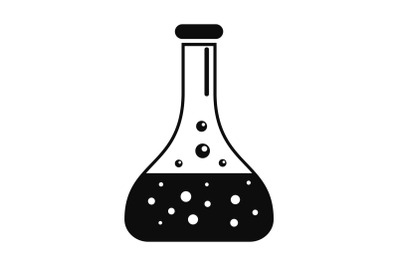 Chemical flask icon, simple style