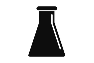 Glass flask icon, simple style