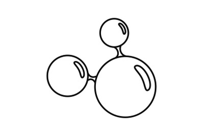 Triple molecule icon, outline style