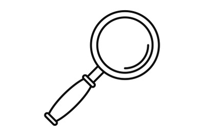 Magnify glass icon, outline style