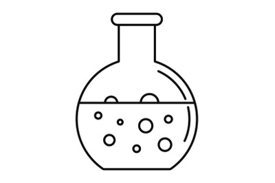 Chemical round flask icon, outline style