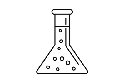 Conic chemical pot icon, outline style