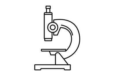 Chemical microscope icon, outline style